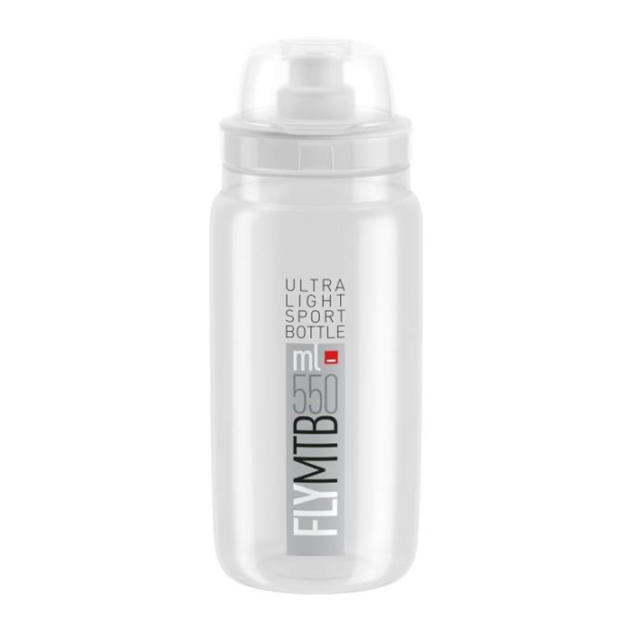 ELITE - Láhev Fly MTB čirá, logo šedé 550ml