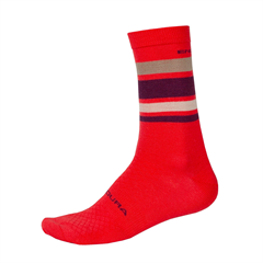 ENDURA - E1234PO Ponožky BaaBaa Merino II Stripe pomegranate