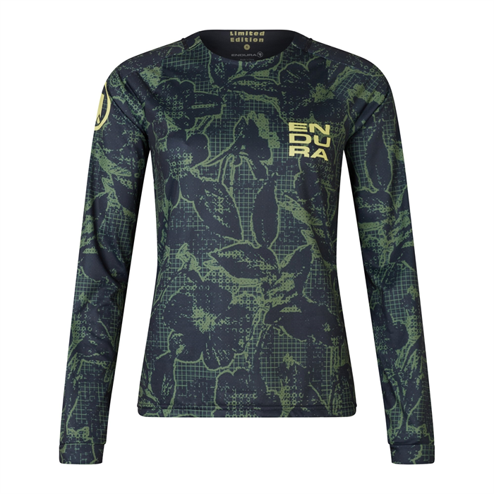 ENDURA - E6238BK dres dámský Floral L/S Tee LTD black
