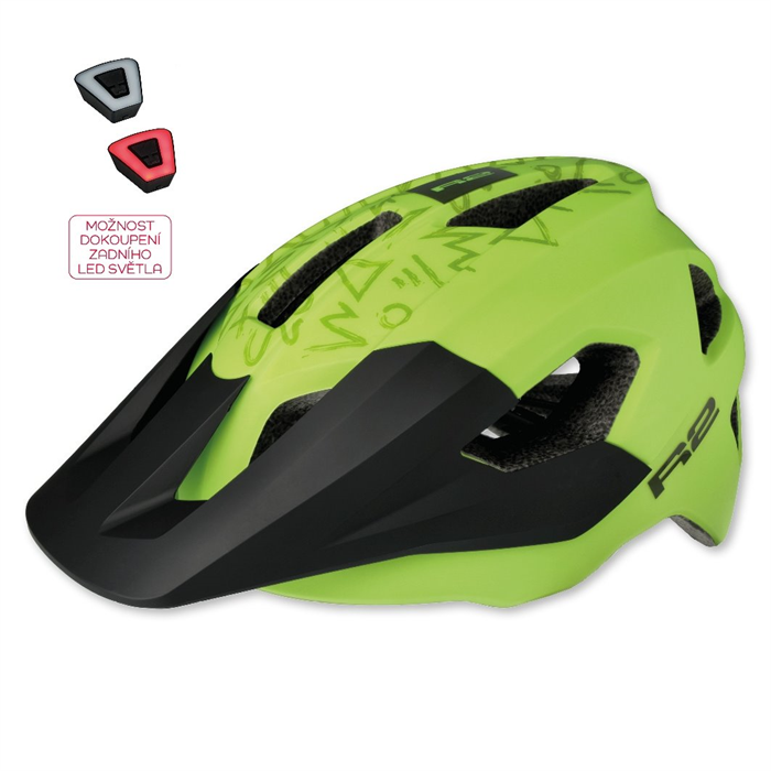 R2 - Přilba junior ATH44C VORTEKS limetově žlutá/matná S (52-56cm)